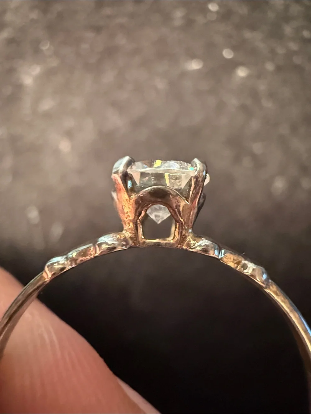 Silver-Tone Round-Cut Solitaire Ring in Clear Crystal Size 9